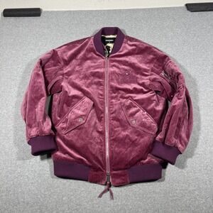 NWT Dsquared2 Women Sz 38 Oversized Zip Bomber Velvet Distressed Pink $1,660